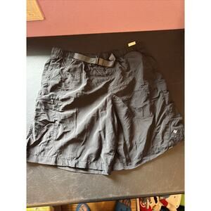 Columbia Men's Hiking Belted Cargo Nylon Lined Shorts Omni-Shade Black Size XL